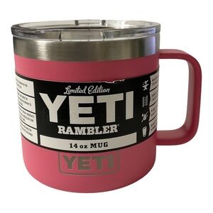 YETI RAMBLER 14oz MUG STANDARD LID "SUPER RARE HARBOR PINK" RETIRED/DISCONTINUED
